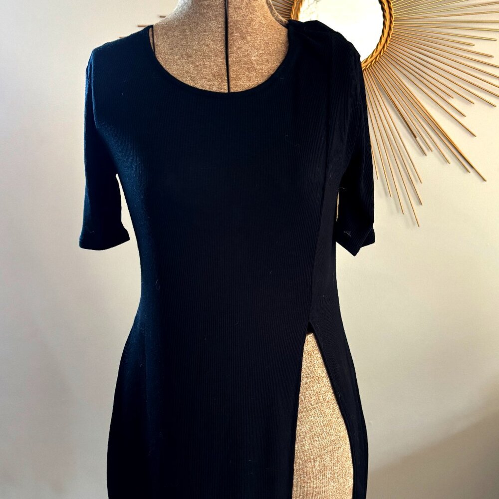 Black High Slit Tunic